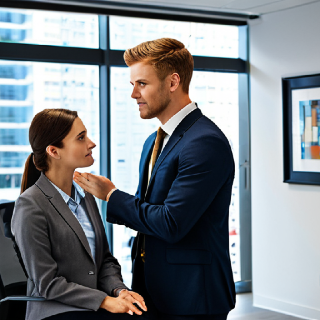 **

"A professional career counselor, fully clothed, in a modern office setting, advising a young adult. The scene should convey trust and guidance, appropriate attire, safe for work, perfect anatomy, natural pose, family-friendly."

**