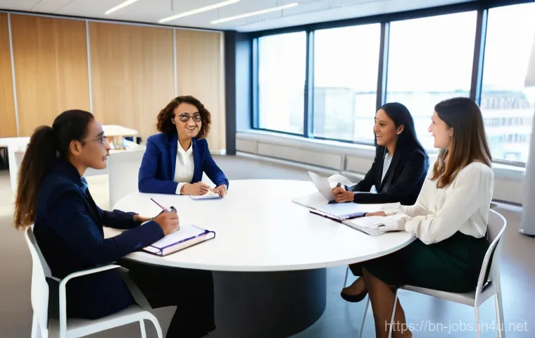 직업상담사 관련 강의 영상 추천 - **Prompt 1: Collaborative Career Guidance Session**
    "A vibrant and diverse group of young adults...