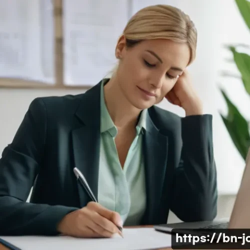 직업상담사 직업윤리와 법적 기준 - **Prompt:** A compassionate career counselor, female, in her late 30s, professionally dressed in a s...