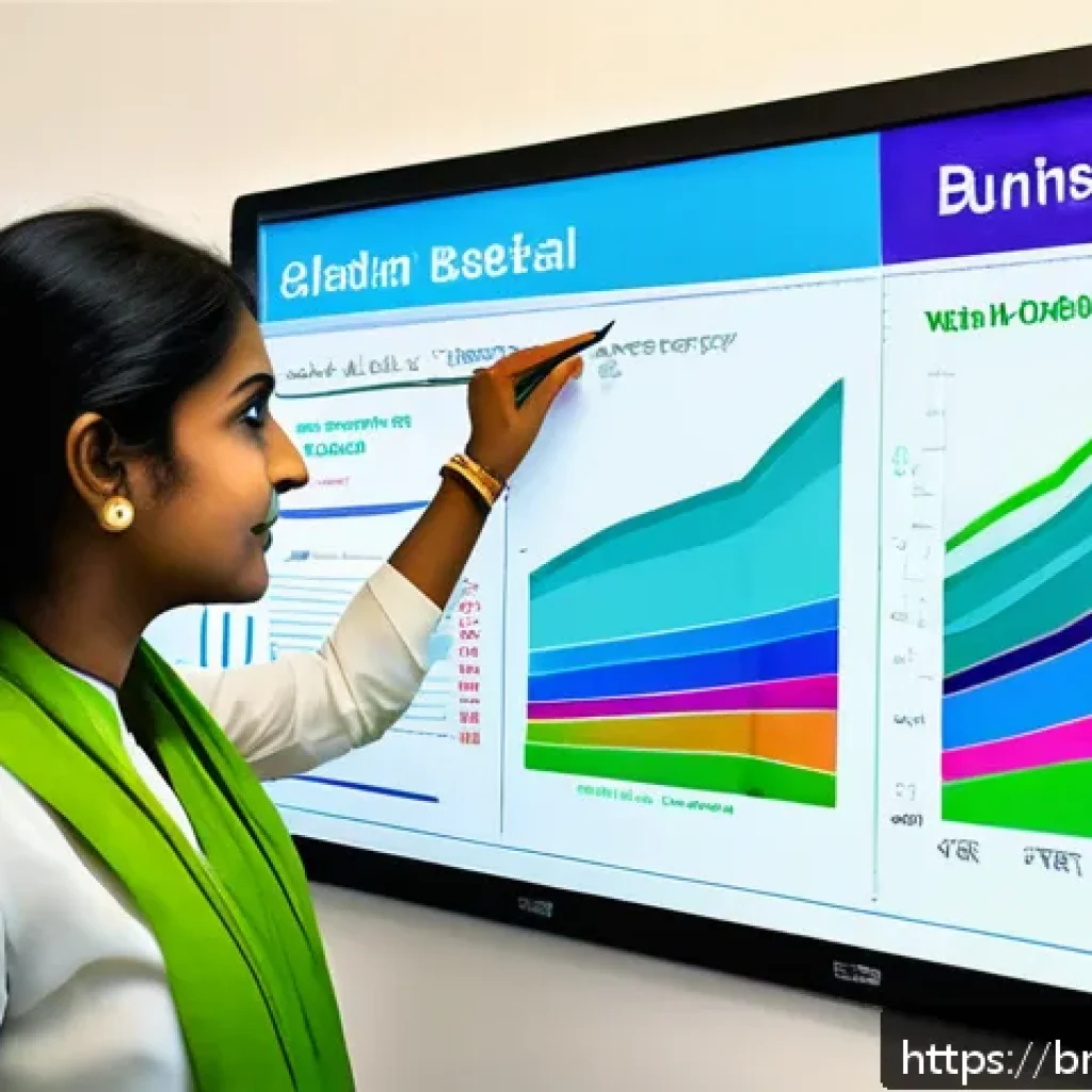 직업상담사 고용 시장 조사 방법 - A professional Bengali career counselor analyzing job market trends on a large digital touchscreen d...