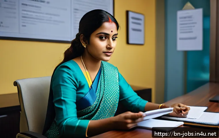 직업상담사 필수 자격 요건 - A professional career counselor attentively listening to a Bengali client in a modern office setting...