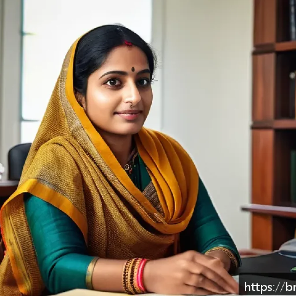 직업상담사 수입과 직업 만족도 - A professional career counselor sitting in a cozy, well-lit office decorated with Bengali cultural e...